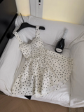 Niulatu 17th A Line Sweetheart Satin Polka Dots Beads Short Homecoming Dress Birthday Outfits HZ1110