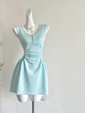 Niulatu 18th A Line U Neck Satin Short Homecoming Dress Birthday Outfits HZ1110