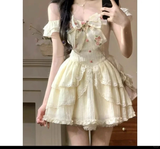 Niulatu A Line Off The Shoulder Satin Lace Short Homecoming Dress 17th Birthday Outfits HZ1110