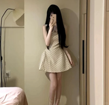 Niulatu A Line Square Satin Polka Dots Short Homecoming Dress 17th Birthday Outfits HZ1110