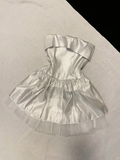 Niulatu A Line Strapless Satin Tulle Short Homecoming Dress 16th Birthday Outfits HZ1110