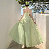 Niulatu A Line Spaghetti Straps Chiffon Long Prom Dresses Formal Dress HZ1110