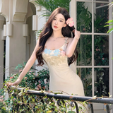 Niulatu Mermaid Spaghetti Straps Satin Lace Applique Long Prom Dresses Formal Dress HZ1110