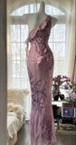 Niulatu Mermaid One Shoulder Chiffon Sequin Long Prom Dresses Formal Dress HZ1110