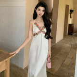 Niulatu Mermaid Spaghetti Straps Satin Flower Lace Long Prom Dresses Formal Dress HZ1110