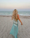 Niulatu Mermaid Spaghetti Straps Chiffon Sequin Long Prom Dresses Formal Dress HZ1110