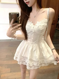 Niulatu A Line Spaghetti Straps Satin Lace Short Homecoming Dress 17th Birthday Outfits HZ1110