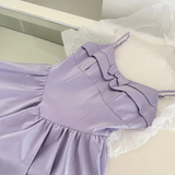 Niulatu A Line Spaghetti Straps Lilac Satin Short Homecoming Dress 17th Birthday Outfits HZ1110