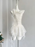 Niulatu A Line One Shoulder Chiffon Ruffles Short Homecoming Dress 16th Birthday Outfits HZ1110