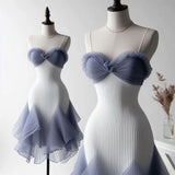 Niulatu 19th Sheath Mermaid Spaghetti Straps Satin Short Homecoming Dress Birthday Outfits HZ1110