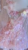 Niulatu A Line Chiffon Tulle Sequin Beads Flower Short Homecoming Dress 18th Birthday Outfits HZ1110