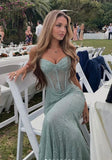 Niulatu Mermaid Sweetheart Lace Long Prom Dresses Formal Dress HZ1110