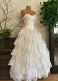 Niulatu Ball Gown Strapless Satin Lace Tiered Long Prom Dresses Formal Dress HZ1110