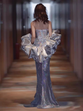 Niulatu Mermaid Strapless Sequin Prom Dresses HZ1110