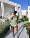 Niulatu A Line Halter Satin Flower Short Homecoming Dress 18th Birthday Outfits HZ1110