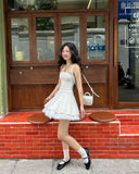 Niulatu A line Strapless Satin Lace Short Homecoming Dress 19th Birthday Outfits HZ1110