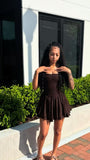 Niulatu A Line Spaghetti Straps Brown Satin Short Homecoming Dress 19th Birthday Outfits HZ1110