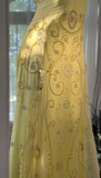 Niulatu Mermaid Sapghetti Straps Yellow Satin Chiffon Beads Long Prom Dresses Formal Dress HZ1110