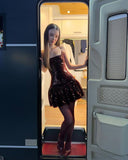 Niulatu A Line Spaghetti Straps Sequin Short Homecoming Dress 19th Birthday Outfits HZ1110