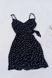 Niulatu A Line Halter Satin Polka Dots Short Homecoming Dress 18th Birthday Outfits HZ1110