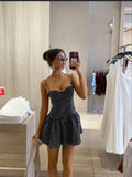 Niulatu A Line Spaghetti Straps Satin Polka Dots Short Homecoming Dress 19th Birthday Outfits HZ1110