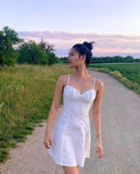 Niulatu A Line Spaghetti Straps Satin Short Homecoming Dress 16th Birthday Outfits HZ1110