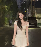 Niulatu Elegant A Line Off The Shoulder Satin Mini Short Homecoming Dress 20th Birthday Outfits HZ1110