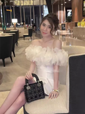 Niulatu A line Strapless White Short Homecoming Dress 19th Birthday Outfits HZ1110