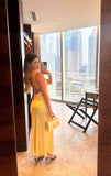 Niulatu Mermaid Spaghetti Straps Satin Backless Long Prom Dresses Formal Dress HZ1110