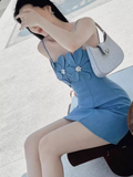 Niulatu Sheath Straps Blue 18th Birthday Dress Short Homecoming Dresses HZ1110