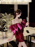 Niulatu Sheath Strapless Sequin 18th Birthday Dress Short Homecoming Dresses HZ1110