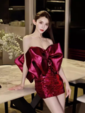 Niulatu Sheath Strapless Sequin 18th Birthday Dress Short Homecoming Dresses HZ1110