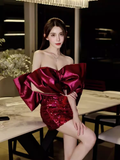 Niulatu Sheath Strapless Sequin 18th Birthday Dress Short Homecoming Dresses HZ1110