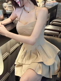 Niulatu A-Line Halter Satin Short Birthday Outfits Homecoming Dress HZ1110