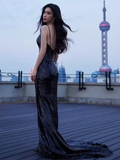 Niulatu Mermaid Sequin Black Prom Dresses HZ1110
