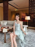 Niulatu A-Line Sage Green Short Birthday Outfits Homecoming Dress HZ1110