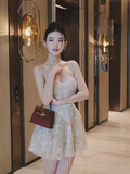 Niulatu A Line Spaghetti Straps Tulle 18th Birthday Dress Short Homecoming Dresses HZ1110