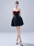 Niulatu A Line Spaghetti Straps Satin 18th Birthday Dress Short Homecoming Dresses HZ1110