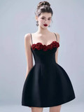 Niulatu A Line Spaghetti Straps Satin 18th Birthday Dress Short Homecoming Dresses HZ1110