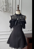 Niulatu Black A Line Satin Lace Short Homecoming Dress 18th Birthday Outfits HZ1110