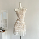 Niulatu Mermaid One Shoulder Lace Short Homecoming Dress 20th Birthday Outfits HZ1110