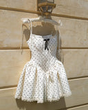 Niulatu A Line Spaghetti Straps Satin Polka Dots Lace Short Homecoming Dress 18th Birthday Outfits HZ1110