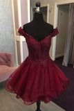 Niulatu Ball Gown Off The Shoulder Tulle Lace Sequin Short Homecoming Dress 19th Birthday Outfits HZ1110