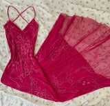 Niulatu A Line Spaghetti Straps Satin Tulle Embroidered Long Prom Dresses Formal Dress HZ1110