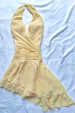 Niulatu Halter Pastel Yellow A Line Chiffon Short Homecoming Dress 18th Birthday Outfits HZ1110