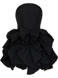 Niulatu Strapless Ruched Sleeveless Short Black Homecoming Dresses HZ1110