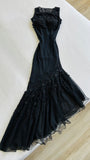 Niulatu Mermaid Satin Tulle Beads Long Prom Dresses Formal Dress HZ1110