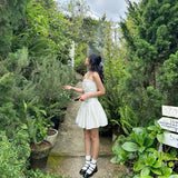 Niulatu Halter A Line Satin Short Homecoming Dress 17th Birthday Outfits HZ1110