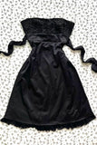 Niulatu A Line Strapless Black Satin Short Homecoming Dress 19th Birthday Outfits HZ1110