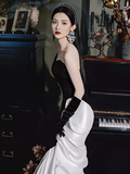 Niulatu Mermaid Sweetheart Sequin Black Prom Dresses HZ1110